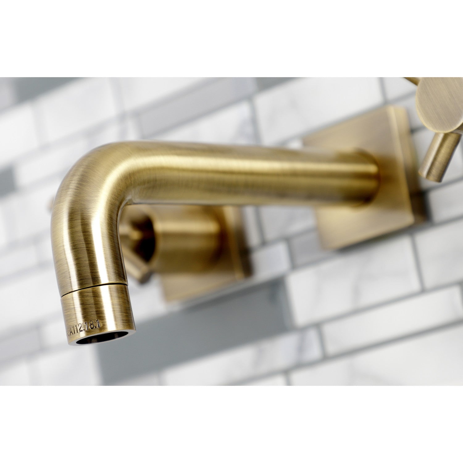 Kingston Sona KS6123DX - Concord Double-Handle 3-Hole Wall Mount Bathroom Faucet, Antique Brass — thumbnail 3